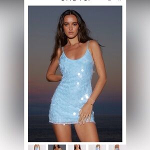 Sndys Blue Sequin Mini Dress
